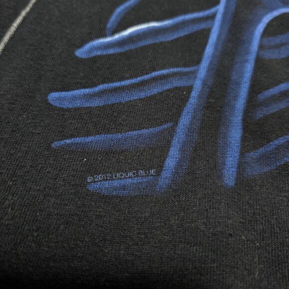 Liquid Blue Electric Skeleton Headphone T-Shirt Streetwear Y2k Grunge Men's XL - Picture 3 of 6